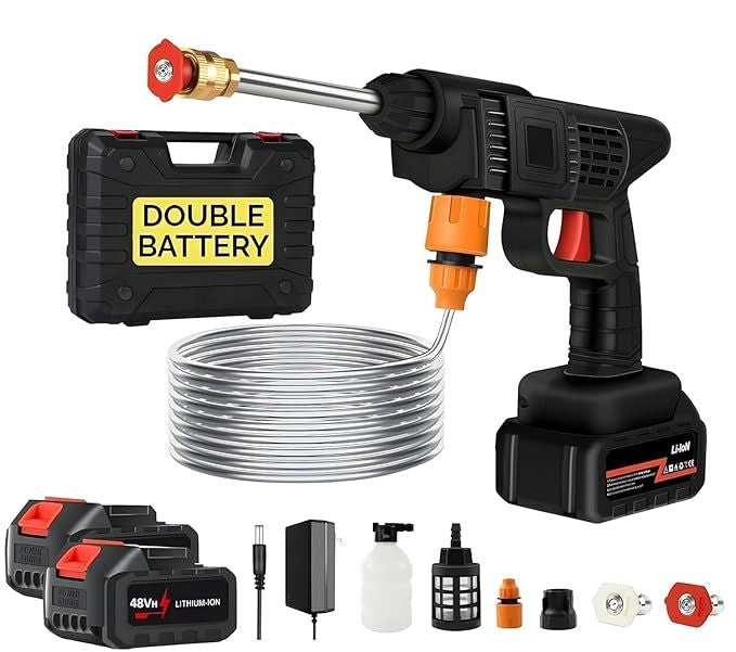 Burraq 48Vf Pressure Washer Gun – Rechargeable Portable Car Washer