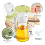 Burraq 2-in-1 Oil Sprayer Bottle – Glass Oil Dispenser with Spray & Pour Function | Leakproof Cooking Oil Bottle