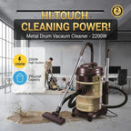 Burraq Hi-Touch Drum Vacuum Cleaner – 21L Heavy Duty Vacuum Cleaner | Large Capacity Wet & Dry Vacuum Cleaner