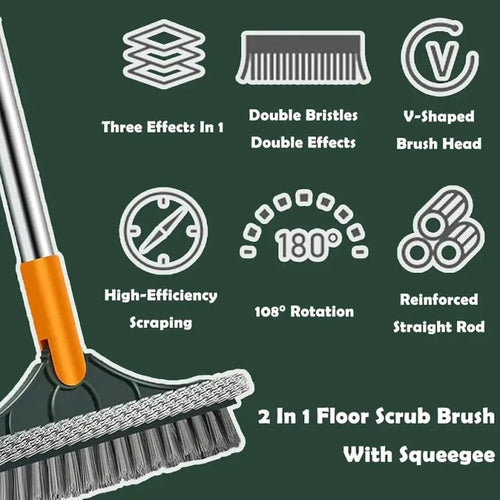 Burraq 2-in-1 Floor Cleaning Brush with Scraper