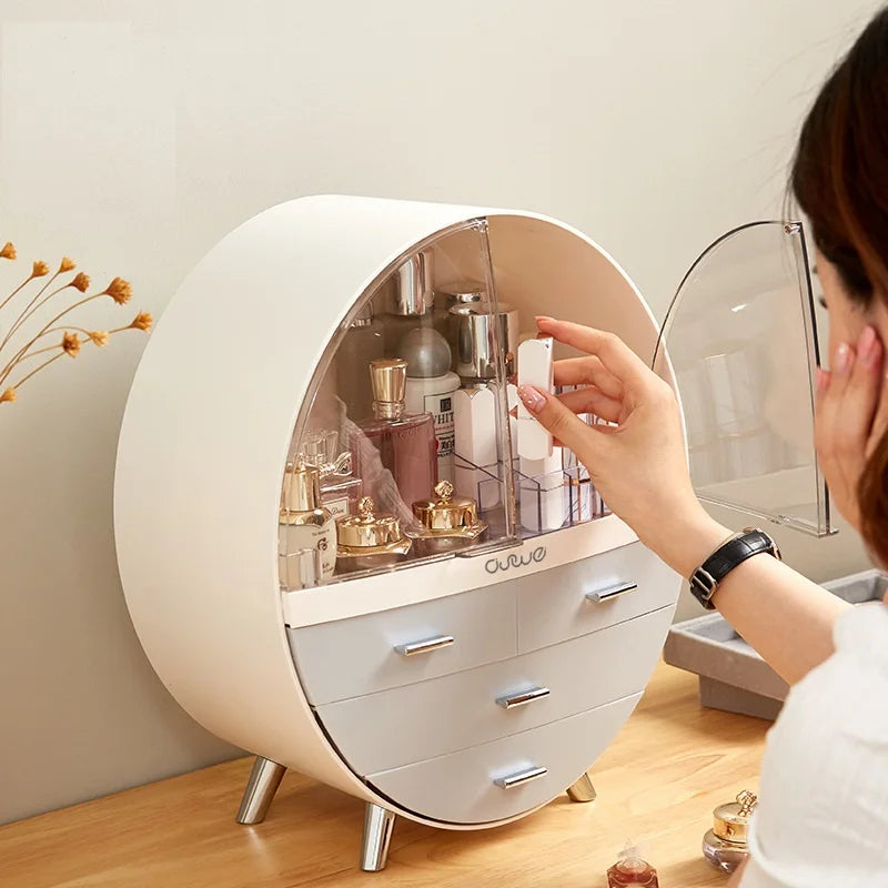 Burraq Luxury Dustproof Makeup Organizer with Drawers & Brush Holder