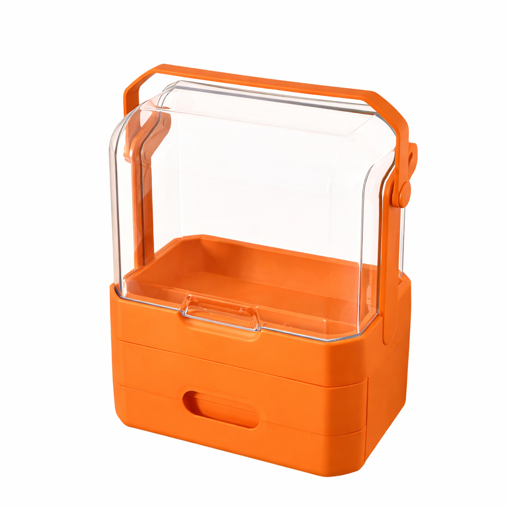 Burraq Luxury Large Makeup Organizer with Dustproof Lid & Drawers