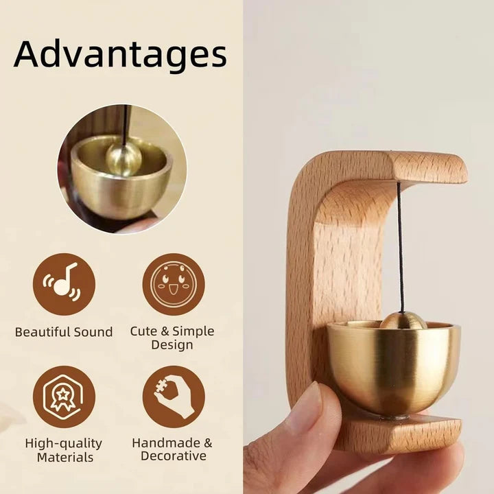 Cute Wooden Brass Door Bell – Japanese Style