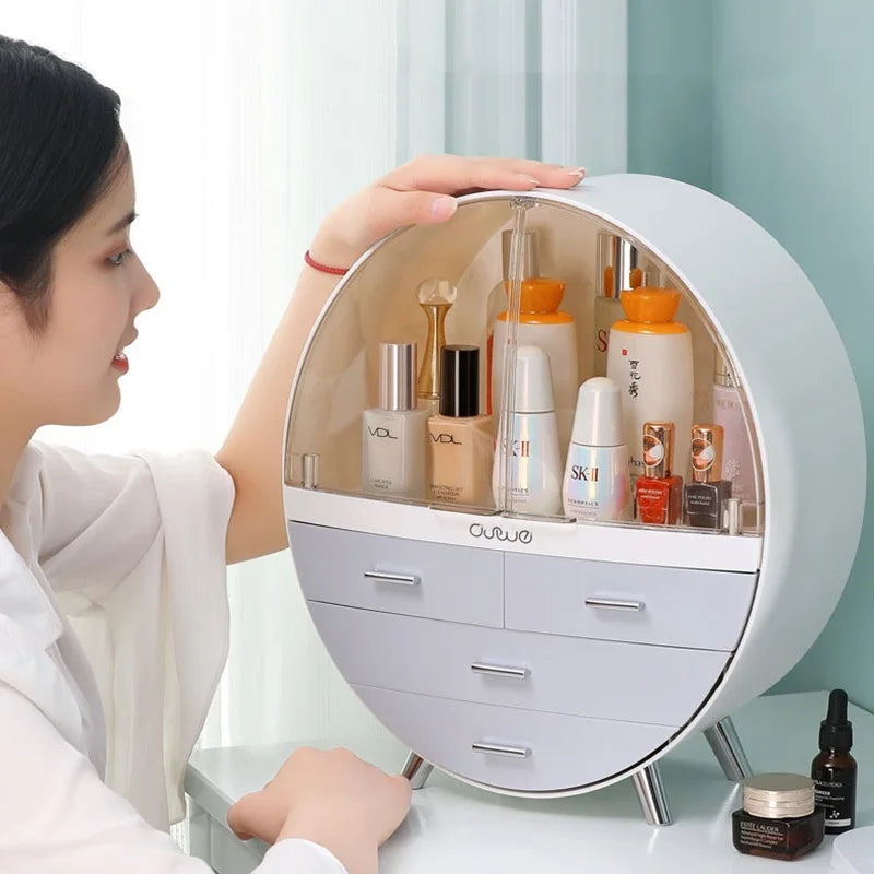 Burraq Luxury Dustproof Makeup Organizer with Drawers & Brush Holder