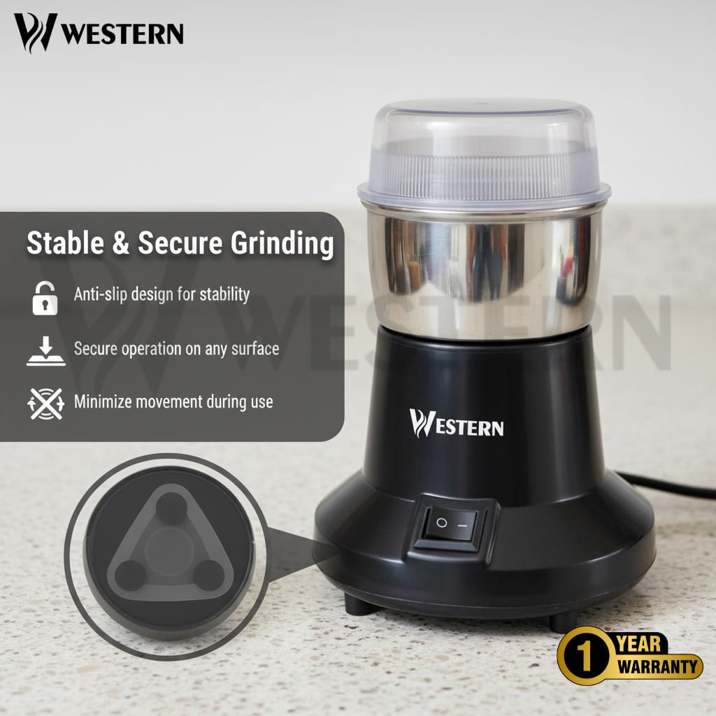 Burraq Western W-31 Electric Spice Grinder – 150W Stainless Steel Masala & Coffee Grinder Machine