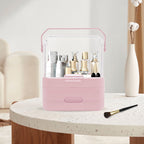 Burraq Luxury Large Makeup Organizer with Dustproof Lid & Drawers