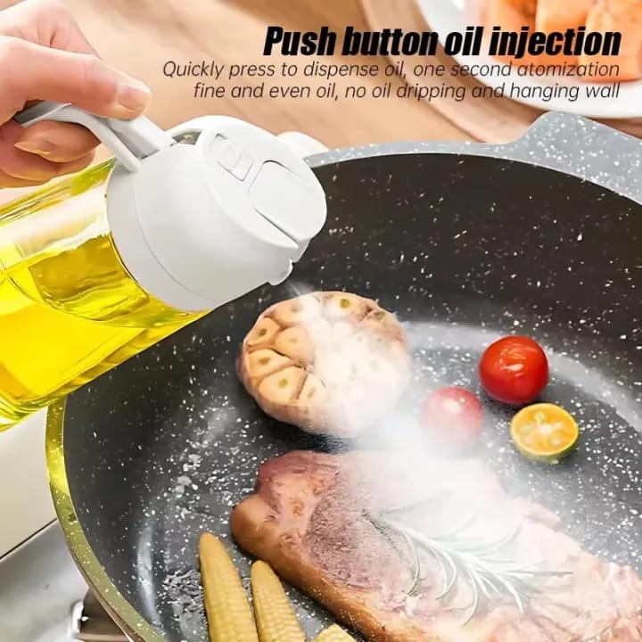 Burraq 2-in-1 Oil Sprayer Bottle – Glass Oil Dispenser with Spray & Pour Function | Leakproof Cooking Oil Bottle