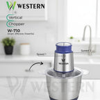 Burraq Western Vertical Chopper W-710 – 3L Electric Food Chopper Stainless Steel Bowl | 2-Year Warranty