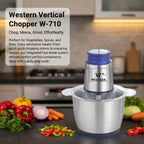 Burraq Western Vertical Chopper W-710 – 3L Electric Food Chopper Stainless Steel Bowl | 2-Year Warranty