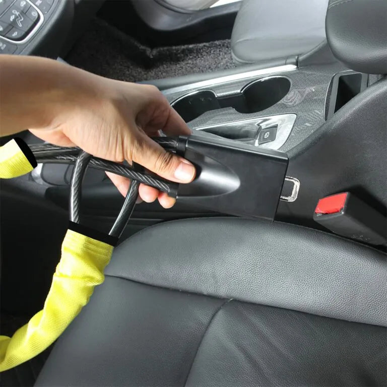 Burraq Car Seat Belt Steering Wheel Anti-Theft Locking Device