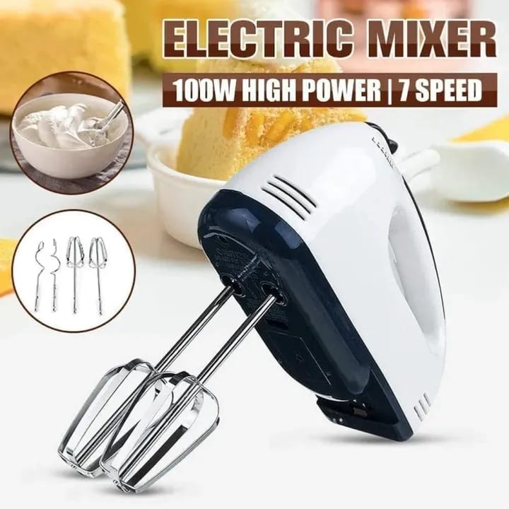 Burraq Electric Hand Mixer – 5 Speed 180W Egg Beater | Handheld Whisk Blender | Cake & Baking Mixer for Kitchen