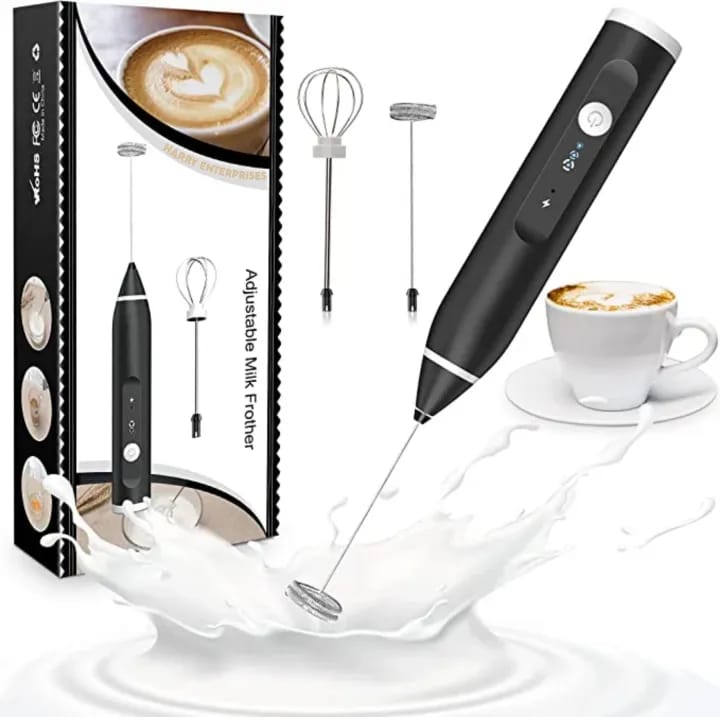 Burraq Rechargeable Coffee Beater & Egg Whisker – Portable Hand Mixer, Frother & Foamer | USB Charging