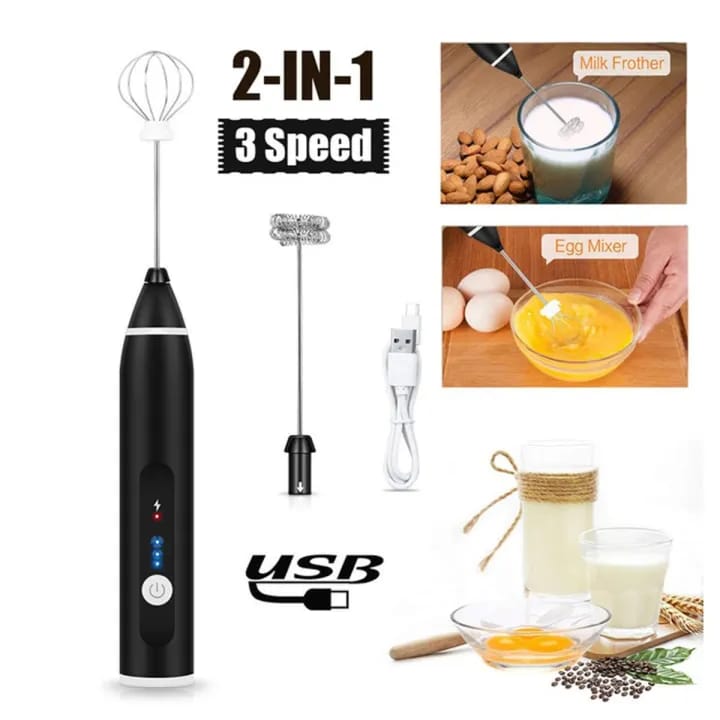 Burraq Rechargeable Coffee Beater & Egg Whisker – Portable Hand Mixer, Frother & Foamer | USB Charging