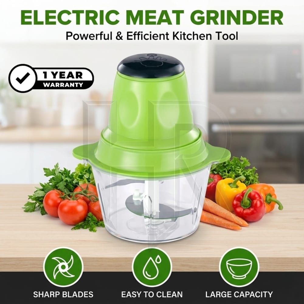 Burraq 1.8L Electric Chopper Machine – Food Processor | Vegetable Cutter, Meat & Spice Grinder