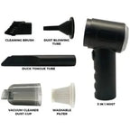 Burraq 3in1 Vacuum Cleaner – Rechargeable Dual-Mode Cordless Vacuum & Air Blower | Mini Handheld Cleaner for Car, Laptop, Keyboard, Sofa, Carpet, AC
