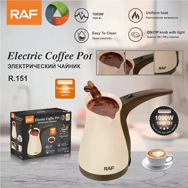 Burraq RAF Electric Kettle – Stainless Steel Tea & Coffee Maker | Fast Boil Electric Kettle | Automatic Shut-Off