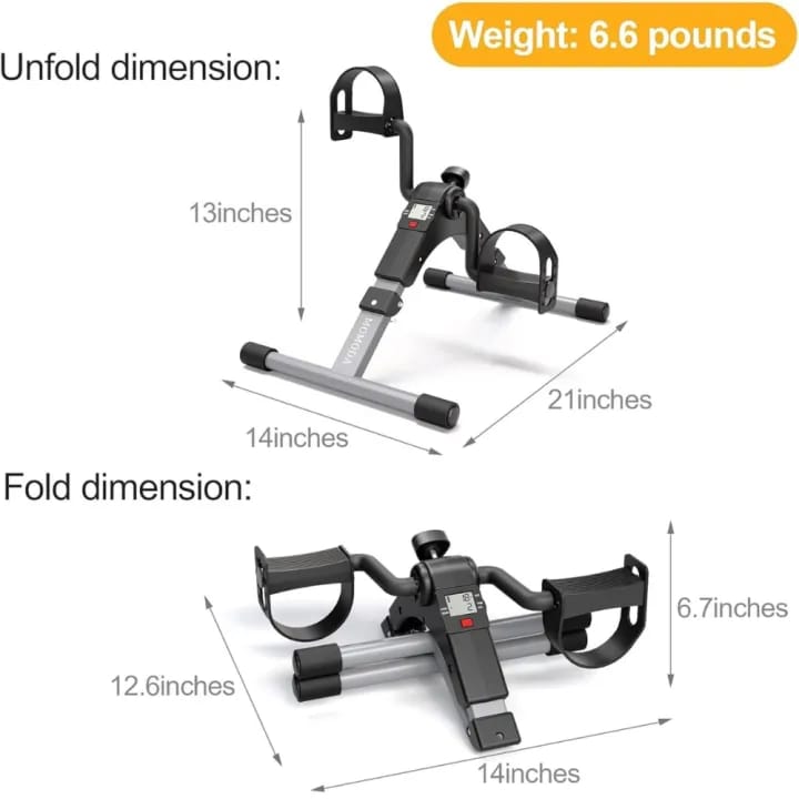 Burraq Digital Mini Exercise Cycle – Portable Pedal Exerciser with LCD Display | Adjustable Resistance
