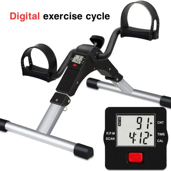Burraq Digital Mini Exercise Cycle – Portable Pedal Exerciser with LCD Display | Adjustable Resistance