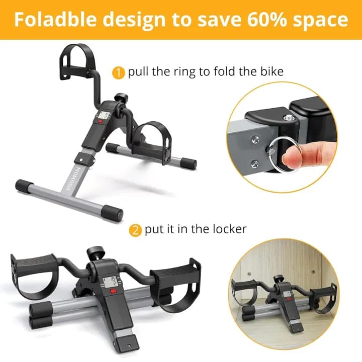Burraq Digital Mini Exercise Cycle – Portable Pedal Exerciser with LCD Display | Adjustable Resistance