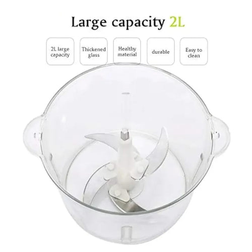Burraq 1.8L Electric Chopper Machine – Food Processor | Vegetable Cutter, Meat & Spice Grinder