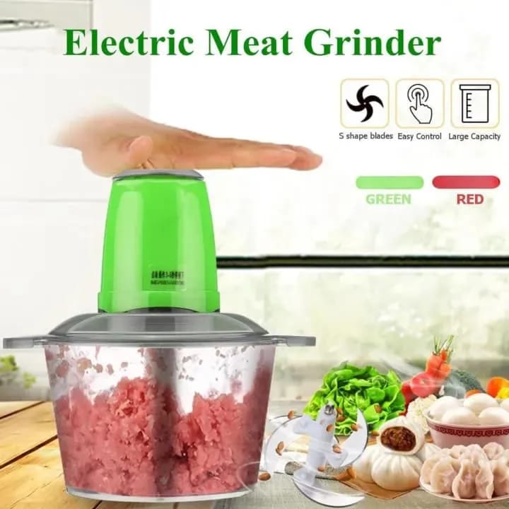 Burraq 1.8L Electric Chopper Machine – Food Processor | Vegetable Cutter, Meat & Spice Grinder