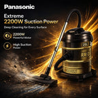 Burraq Panasonic 25L Vacuum Cleaner 2200W Turbo Power with Wheels | Heavy Duty Wet & Dry Vacuum Cleaner