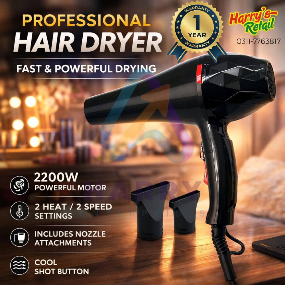 Burraq Hair Dryer – 2in1 Professional Travel Hair Dryer for Women & Men | Fast Drying Blow Dryer Machine