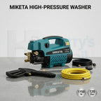 Burraq MIKETA Electric Pressure Washer – 1150W 120 Bar High Pressure Cleaner | Portable Car Washer Machine with Spray Gun Kit