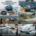 Burraq MIKETA Electric Pressure Washer – 1150W 120 Bar High Pressure Cleaner | Portable Car Washer Machine with Spray Gun Kit