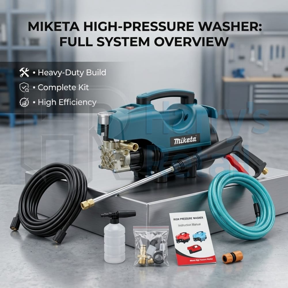 Burraq MIKETA Electric Pressure Washer – 1150W 120 Bar High Pressure Cleaner | Portable Car Washer Machine with Spray Gun Kit