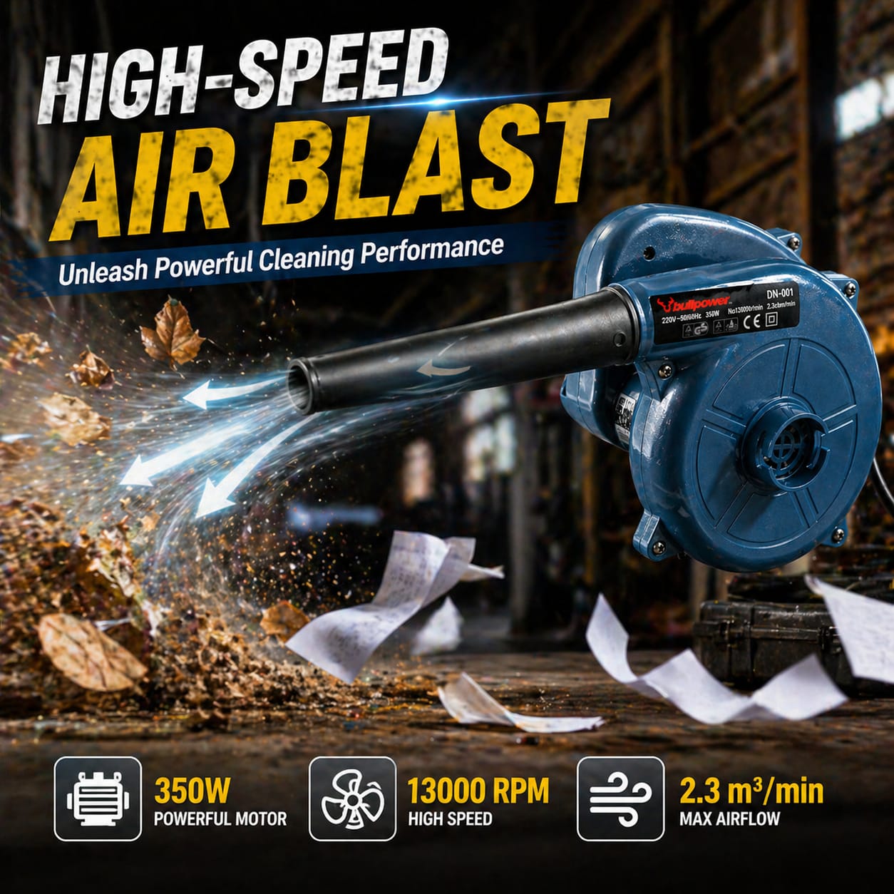 Burraq Electric Air Blower – 350W High Power Dust Cleaner 13000 RPM | Portable Dust Blower Machine