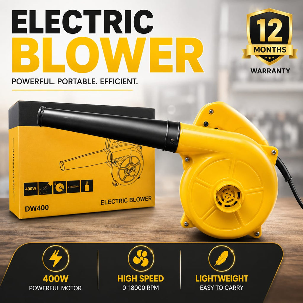 Burraq Electric Air Blower 400W High Speed 18000 RPM – Portable Electric Dust Cleaner Blower