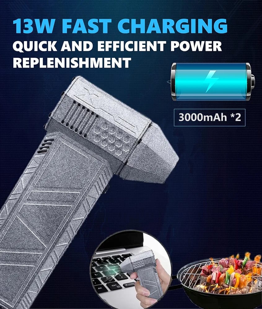 Burraq Rechargeable Cordless Air Duster – Turbo Jet Fan with Brushless Motor