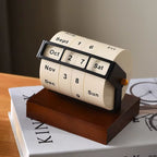 Burraq Luxury Wooden Rotary Perpetual Desk Calendar
