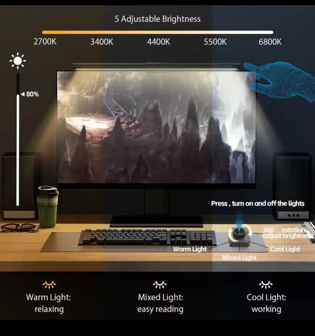 Burraq RGB Monitor Light Bar – Eye Protection & Ambient Backlight