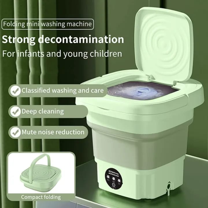 Burraq Mini Portable Washing Machine – 6L Foldable Compact Washer with Dryer