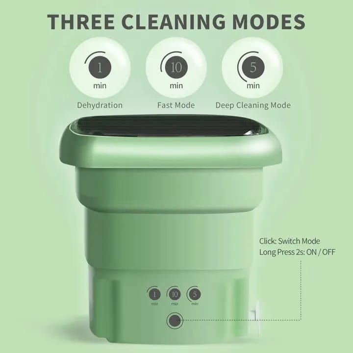 Burraq Mini Portable Washing Machine – 6L Foldable Compact Washer with Dryer
