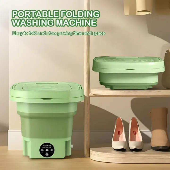 Burraq Mini Portable Washing Machine – 6L Foldable Compact Washer with Dryer