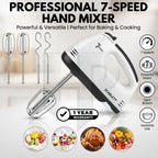 Burraq Electric Hand Mixer – 5 Speed 180W Egg Beater | Handheld Whisk Blender | Cake & Baking Mixer for Kitchen