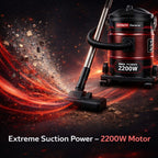 Burraq Hitachi Vacuum Cleaner 25L – 2200W High Power Drum Vacuum | Large Capacity Cleaner with Wheels