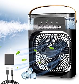 Burraq Mini AC Fan – 3-in-1 Portable USB Air Cooler | Desktop Cooling Fan with Humidifier