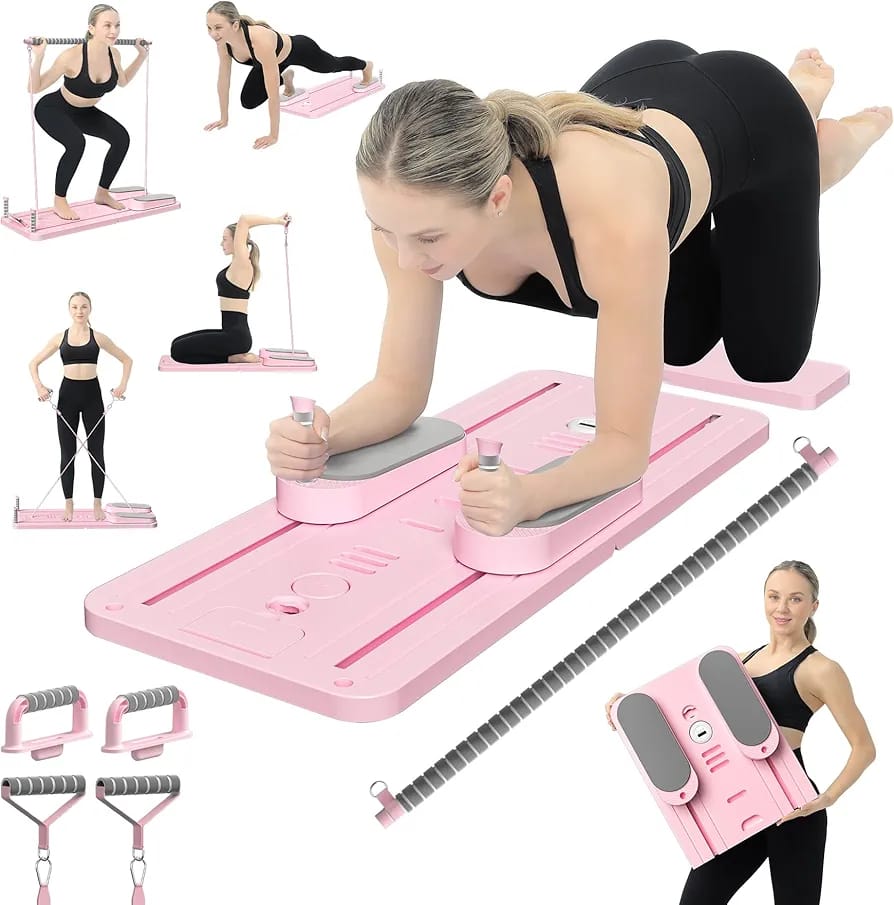 Burraq Multifunctional Pilates Board Abdominal Exercise Pushup Board 8IN1 - Automatic Rebound Full-Body Workout Machine for Men & Women