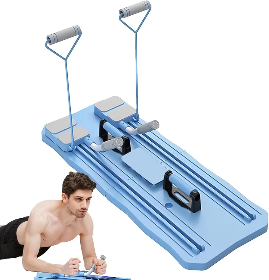 Burraq Multifunctional Pilates Board Abdominal Exercise Pushup Board 8IN1 - Automatic Rebound Full-Body Workout Machine for Men & Women