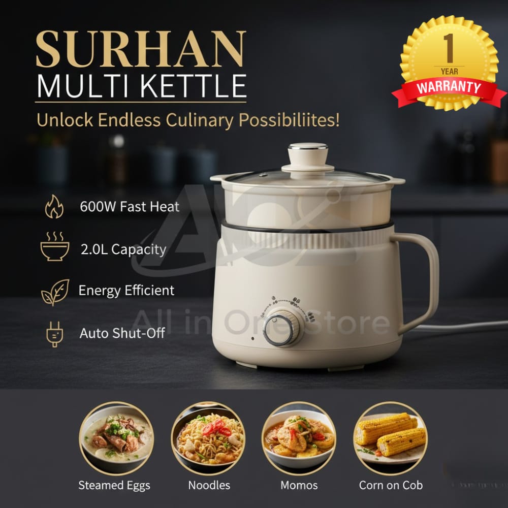 Burraq Surhan SR-9091 Electric Cooker – 2.0L Multi-Function Electric Hot Pot | Non-Stick Ramen Cooker & Electric Stove