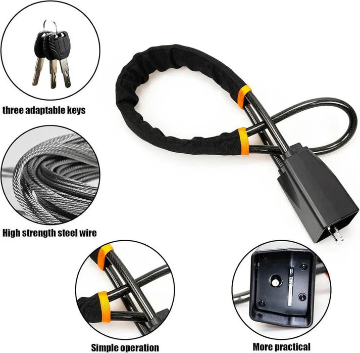 Burraq Car Seat Belt Steering Wheel Anti-Theft Locking Device