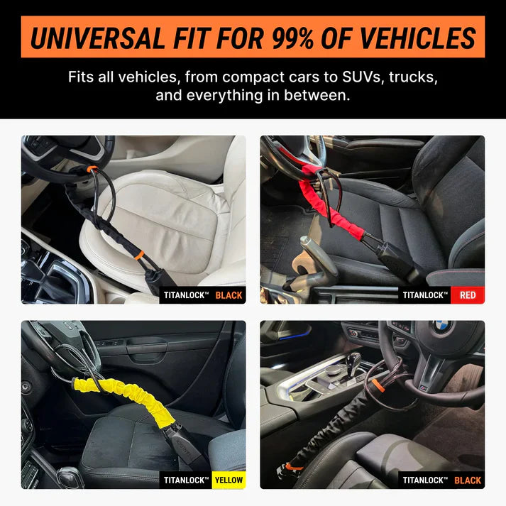 Burraq Car Seat Belt Steering Wheel Anti-Theft Locking Device