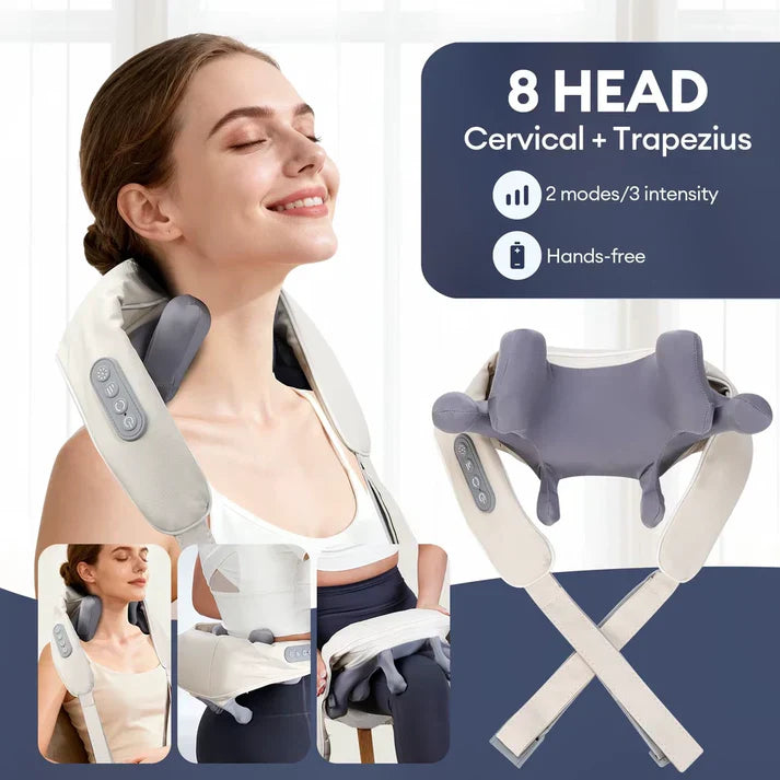 Burraq Neck & Back Massager With Heat – Professional Electric Cervical Deep Tissue Pain Relief Massager / 1 year Warranty + Premium Quality