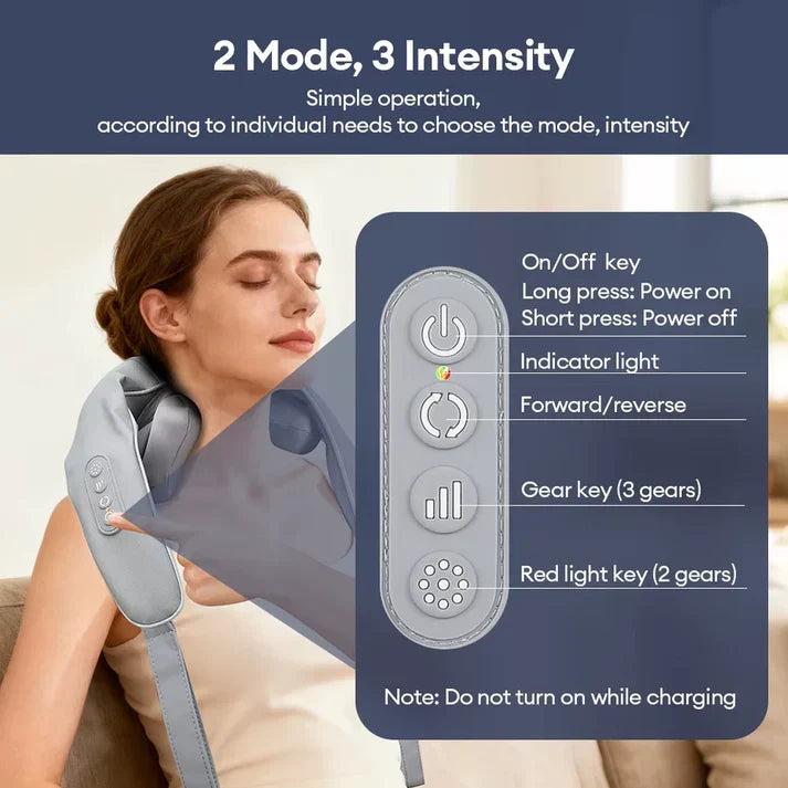 Burraq Neck & Back Massager With Heat – Professional Electric Cervical Deep Tissue Pain Relief Massager / 1 year Warranty + Premium Quality