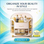 Burraq Luxury Makeup Organizer with Drawer & Dustproof Lid