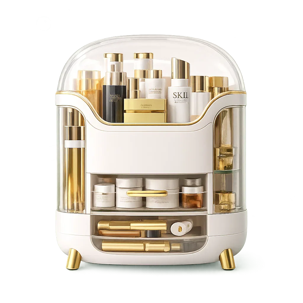 Burraq Luxury Makeup Organizer with Drawer & Dustproof Lid